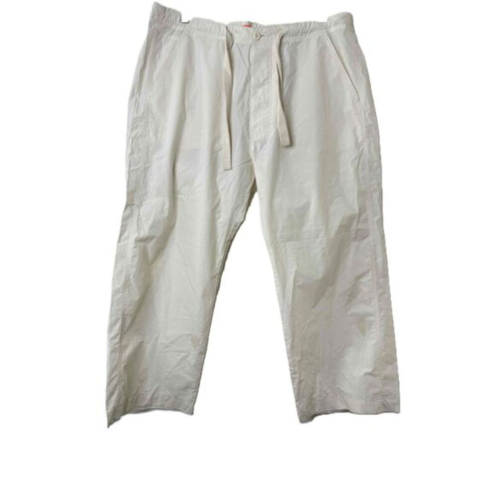 Diesel Pants Size 36 Beige Straight Leg Drawstring Button Closure Cotton